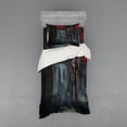 thumbnail image 1 of Ambesonne Fantasy Bedding Set 3 Pcs, Fantasy Building Gothic, Twin, Grey and Red, 1 of 2