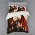 thumbnail image 1 of Ambesonne Fantasy Bedding Set 4 Pcs, Dragon Mountain Myth, Queen, Multicolor, 1 of 3