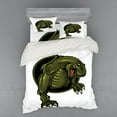 thumbnail image 1 of Ambesonne Fantasy Bedding Set 4 Pcs, T-rex Animal, Queen, Olive Green Brown, 1 of 3