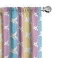 thumbnail image 1 of Ambesonne Fantasy Curtains, Flying Winged Unicorns Art, Pair of 28"x84", Soft Pink Pastel Yellow, 1 of 4