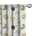 thumbnail image 1 of Ambesonne Fantasy Curtains, Rainbow Star Moon Flowers, Pair of 28"x63", Dark Yellow Pale Mustard, 1 of 4