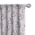 thumbnail image 1 of Ambesonne Fantasy Curtains, Repetitive Rainbow Cats, Pair of 28"x84", Soft Pink Seafoam Blue, 1 of 4