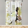 thumbnail image 1 of Ambesonne Fantasy Curtains, Spring Wings Floral Print, Pair of 28"x95", Pale Earth, 1 of 2