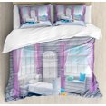 thumbnail image 1 of Ambesonne Fantasy Duvet Cover Set, Dreamy Wooden Bedroom, Queen, Lilac Purplegrey, 1 of 3