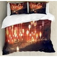 thumbnail image 1 of Ambesonne Fantasy Duvet Cover Sets, Night Scenery, 2-King, Ruby and Yellow, 1 of 7