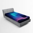 thumbnail image 1 of Ambesonne Fantasy Fitted Sheet, Aurora Borealis Tree, Twin Size, Blue Purple, 1 of 2