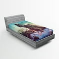 thumbnail image 1 of Ambesonne Fantasy Fitted Sheet, Crashed Spaceship Art, Twin XL Size, Blue Green, 1 of 2