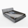 thumbnail image 1 of Ambesonne Fantasy Fitted Sheet, Crepuscular Rays Palace, Full Size, Grey Cream White, 1 of 3