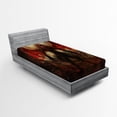 thumbnail image 1 of Ambesonne Fantasy Fitted Sheet, Devil Wings Themed Design, Twin Size, Red Grey, 1 of 2