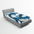 thumbnail image 1 of Ambesonne Fantasy Fitted Sheet, Dragon Myth Creature, Twin XL Size, Pale Blue Dark Blue, 1 of 3
