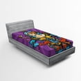 thumbnail image 1 of Ambesonne Fantasy Fitted Sheet, Futuristic Sci-Fi Woman, Twin XL Size, Purple Sky Blue Marigold, 1 of 3