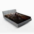 thumbnail image 1 of Ambesonne Fantasy Fitted Sheet, Knight Fantasy Theme, Queen Size, Red Grey, 1 of 3