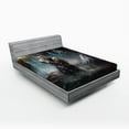 thumbnail image 1 of Ambesonne Fantasy Fitted Sheet, Medieval Dwarf Knight, Queen Size, Multicolor, 1 of 2