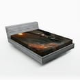 thumbnail image 1 of Ambesonne Fantasy Fitted Sheet, Necromancer Knight Wings, Full Size, Yellow and Brown, 1 of 2