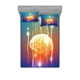 thumbnail image 1 of Ambesonne Fantasy Fitted Sheet & Pillow Sham Set, Abstract Binary Digit, Queen, Multicolor, 1 of 2