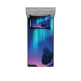 thumbnail image 1 of Ambesonne Fantasy Fitted Sheet & Pillow Sham Set, Aurora Borealis Tree, Twinxl, Blue Purple, 1 of 2