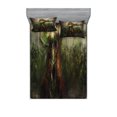 thumbnail image 1 of Ambesonne Fantasy Fitted Sheet & Pillow Sham Set, Ghost King in Field, Full, Green and Brown, 1 of 2
