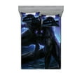 thumbnail image 1 of Ambesonne Fantasy Fitted Sheet & Pillow Sham Set, Surreal Werewolf Eyes, Queen, Purple Blue, 1 of 2