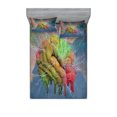 thumbnail image 1 of Ambesonne Fantasy Fitted Sheet & Pillow Sham Set, Visual Modern Energy, Queen, Blue Pistachio, 1 of 2
