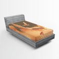 thumbnail image 1 of Ambesonne Fantasy Fitted Sheet, Plane in Sunset Cloud, Twin XL Size, Cream Blue, 1 of 2