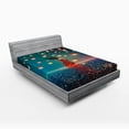 thumbnail image 1 of Ambesonne Fantasy Fitted Sheet, Red Magic Water on Air, Queen Size, Navy Blue, 1 of 2
