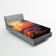 thumbnail image 1 of Ambesonne Fantasy Fitted Sheet, Sandy Skyscraper, Twin Size, Orange Blue, 1 of 3