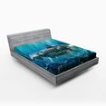 thumbnail image 1 of Ambesonne Fantasy Fitted Sheet, Science Fiction Submarine, Queen Size, Grey and Aqua, 1 of 3