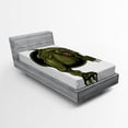 thumbnail image 1 of Ambesonne Fantasy Fitted Sheet, T-rex Animal, Twin Size, Olive Green Brown, 1 of 2