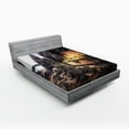 thumbnail image 1 of Ambesonne Fantasy Fitted Sheet, Treasure Chest in Cave, Queen Size, Charcoal Grey Amber, 1 of 2