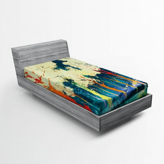 Ambesonne Fantasy Fitted Sheet, Trees Fiction Forest, Twin XL Size, Multicolor