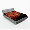 thumbnail image 1 of Ambesonne Fantasy Fitted Sheet, Trippy Surreal Cubes, Queen Size, Scarlet Green, 1 of 3