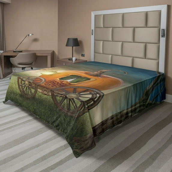 Ambesonne Fantasy Flat Sheet, Cartoon Tale, Full Size, Multicolor