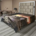 thumbnail image 1 of Ambesonne Fantasy Flat Sheet, Sci-Fi Empty City Robot, California King, Dark Taupe Salmon, 1 of 1