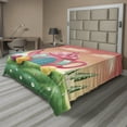 thumbnail image 1 of Ambesonne Fantasy Flat Sheet, Teapot and Teacup House, California King, Pink Green, 1 of 1