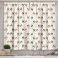 thumbnail image 1 of Ambesonne Fantasy Kitchen Curtains, Dragons Silhouettes Art, 55"x39", Dark Khaki Persian Orange, 1 of 3