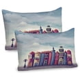 thumbnail image 1 of Ambesonne Fantasy Pillow Sham 2 Pack, City of Old Books Birds, 26"x20", Red and Blue, 1 of 3