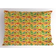 thumbnail image 1 of Ambesonne Fantasy Pillow Sham, Dino Plants Volcano, 26" X 20", Multicolor, 1 of 2