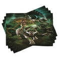 thumbnail image 1 of Ambesonne Fantasy Place Mats Set of 4, Fantasy Tiger Galaxy, Standard Size, Green, 1 of 6