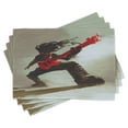 thumbnail image 1 of Ambesonne Fantasy Place Mats Set of 4, Hipster Rocker Guitar, Standard Size, Red Grey, 1 of 6