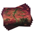thumbnail image 1 of Ambesonne Fantasy Place Mats Set of 4, Trippy Surreal Cubes, Standard Size, Scarlet Green, 1 of 6