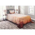 thumbnail image 1 of Ambesonne Fantasy Quilted Bedspread Set 2 Pcs, Butterflies Trees Sky, Twin Size, Pale Pink Orange, 1 of 3