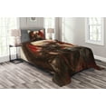 thumbnail image 1 of Ambesonne Fantasy Quilted Bedspread Set 2 Pcs, Dragon Mountain Myth, Twin Size, Multicolor, 1 of 3