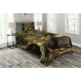 thumbnail image 1 of Ambesonne Fantasy Quilted Bedspread Set 2 Pcs, House Tree, Twin Size, Umber Brown, 1 of 3
