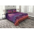 thumbnail image 1 of Ambesonne Fantasy Quilted Bedspread Set 3 Pcs, Alien Dreamy Landscape, King Size, Purple Vermilion, 1 of 3
