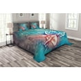 thumbnail image 1 of Ambesonne Fantasy Quilted Bedspread Set 3 Pcs, Butterfly Winged, King Size, Blue Purple, 1 of 3