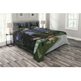thumbnail image 1 of Ambesonne Fantasy Quilted Bedspread Set 3 Pcs, Enchanted Forest Castle, Queen Size, Multicolor, 1 of 3