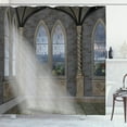 thumbnail image 1 of Ambesonne Fantasy Shower Curtain, Crepuscular Rays Palace, 69"Wx75"L, Grey Cream White, 1 of 3