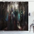 thumbnail image 1 of Ambesonne Fantasy Shower Curtain, Dark Forest Robots, 69"Wx84"L, Blue Red, 1 of 5