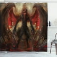 thumbnail image 1 of Ambesonne Fantasy Shower Curtain, Devil Wings Themed Design, 69"Wx75"L, Red Grey, 1 of 5