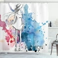 thumbnail image 1 of Ambesonne Fantasy Shower Curtain, Fashion Lady with Hat, 69"Wx84"L, Pink and Blue, 1 of 5
